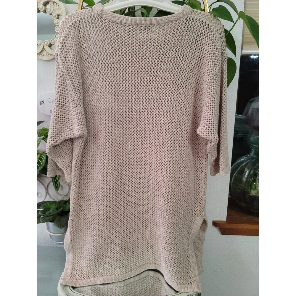 Vintage Studio C Oversized Open Knit Cotton Sweater Size M Beachy - Picture 6 of 10
